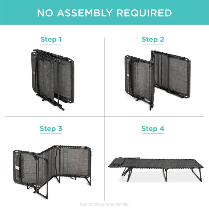 vida al aire libre | Best Choice Products Sillón reclinable portátil para patio con almohada gris08BN830