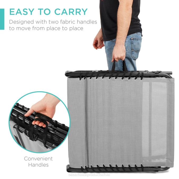 vida al aire libre | Best Choice Products Sillón reclinable portátil para patio con almohada gris niebla08BN837