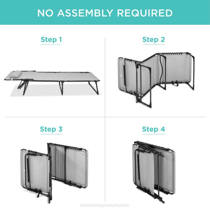 vida al aire libre | Best Choice Products Sillón reclinable portátil para patio con almohada gris niebla08BN837