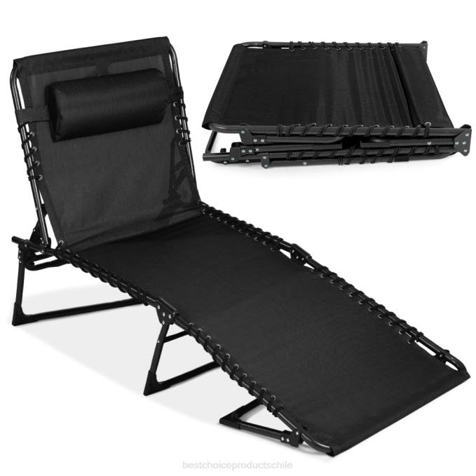 vida al aire libre | Best Choice Products Sillón reclinable portátil para patio con almohada negro08BN832