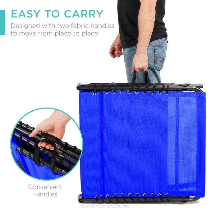 vida al aire libre | Best Choice Products Sillón reclinable portátil para patio con almohada recurso azul08BN838