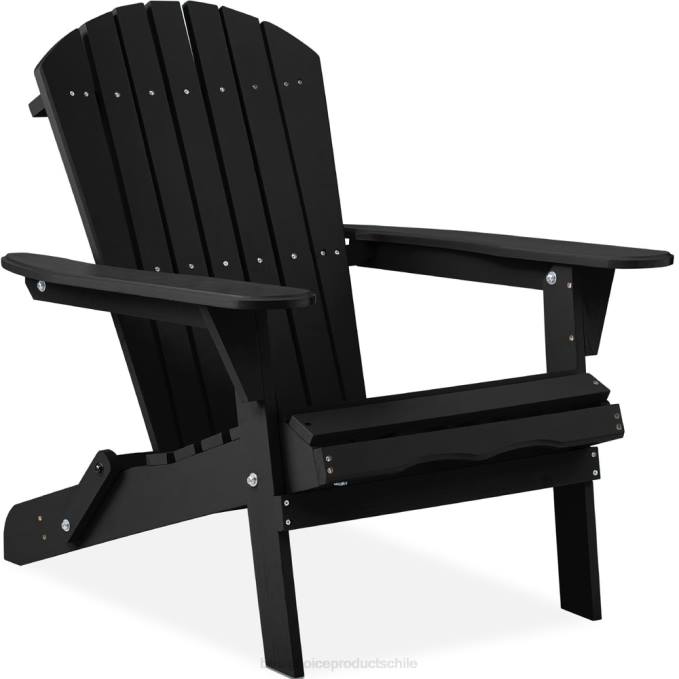 vida al aire libre | Best Choice Products Silla Adirondack plegable de madera, muebles decorativos con vetas de madera natural negro08BN748
