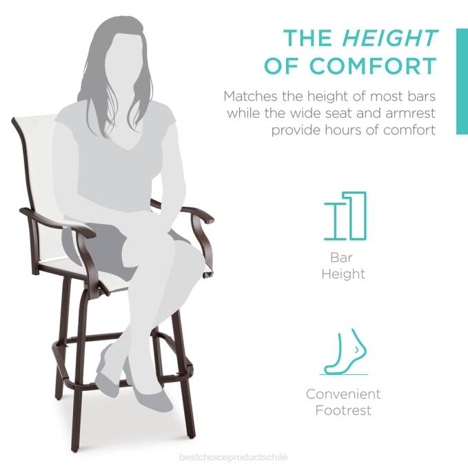 vida al aire libre | Best Choice Products juego de 2 taburetes de bar giratorios con rotación de 360, malla para todo tipo de clima Marfil08BN1388