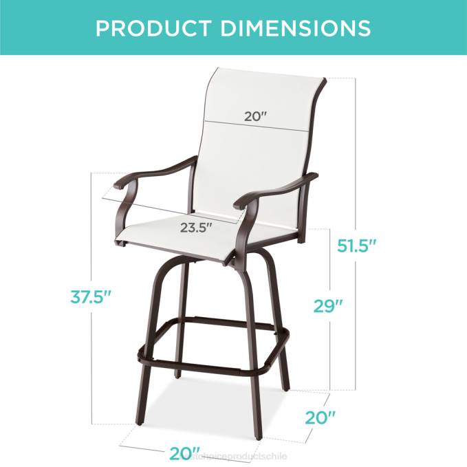 vida al aire libre | Best Choice Products juego de 2 taburetes de bar giratorios con rotación de 360, malla para todo tipo de clima Marfil08BN1388