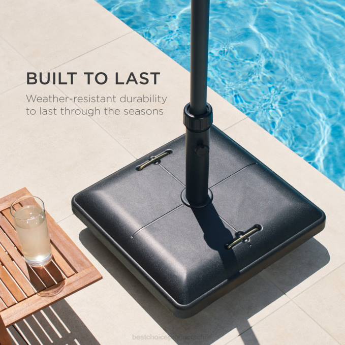 vida al aire libre | Best Choice Products 81 libras. Soporte de base de paraguas de hormigón resistente con ruedas negro08BN420
