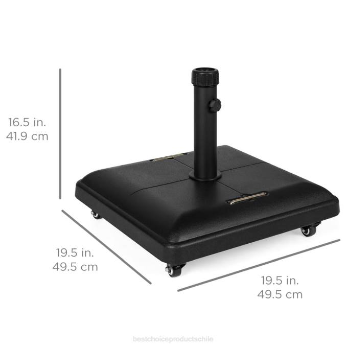 vida al aire libre | Best Choice Products 81 libras. Soporte de base de paraguas de hormigón resistente con ruedas negro08BN420