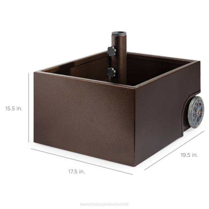 vida al aire libre | Best Choice Products Base de paraguas de acero portátil que soporta hasta 150 libras con macetero rellenable y ruedas. marrón08BN422
