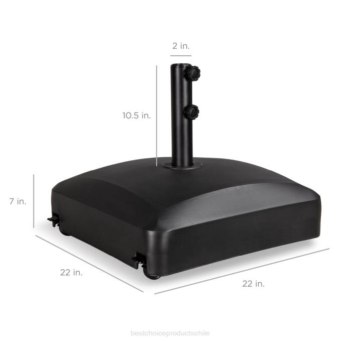 vida al aire libre | Best Choice Products Base para paraguas móvil rellenable con 4 ruedas, 2 candados, capacidad de 123 lb negro08BN418