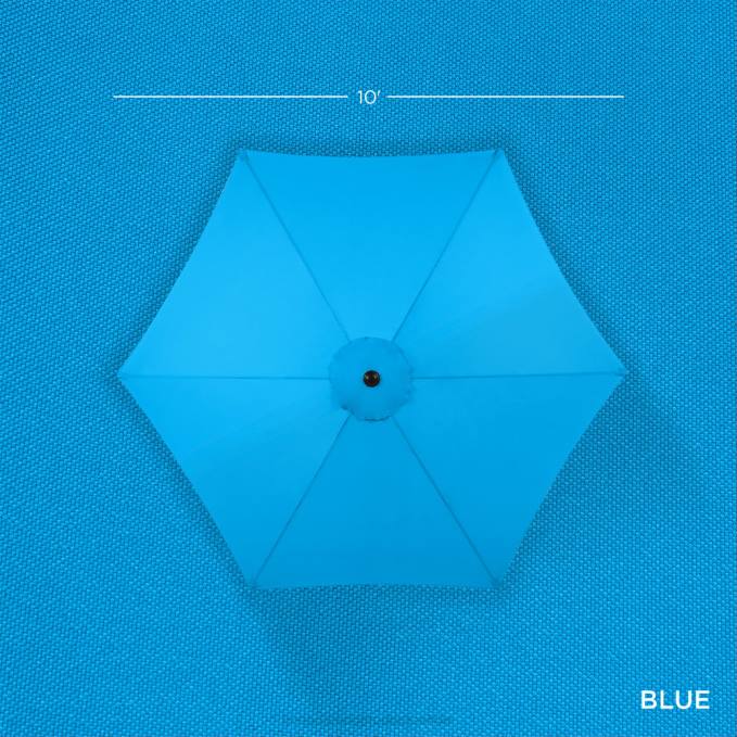 vida al aire libre | Best Choice Products Decoración de sombrilla de patio de mercado de acero al aire libre con inclinación y elevación de manivela cielo azul08BN1369