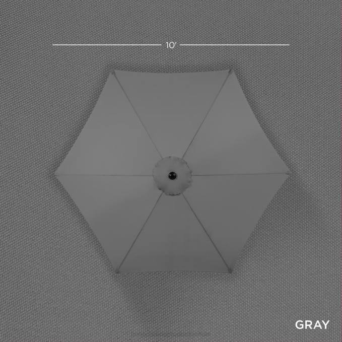 vida al aire libre | Best Choice Products Decoración de sombrilla de patio de mercado de acero al aire libre con inclinación y elevación de manivela gris08BN1368