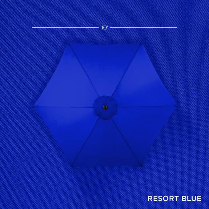 vida al aire libre | Best Choice Products Decoración de sombrilla de patio de mercado de acero al aire libre con inclinación y elevación de manivela recurso azul08BN1374