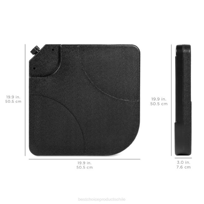 vida al aire libre | Best Choice Products Juego de placa base cuadrada con soporte para sombrilla de patio compensado en voladizo de 4 piezas negro08BN1390