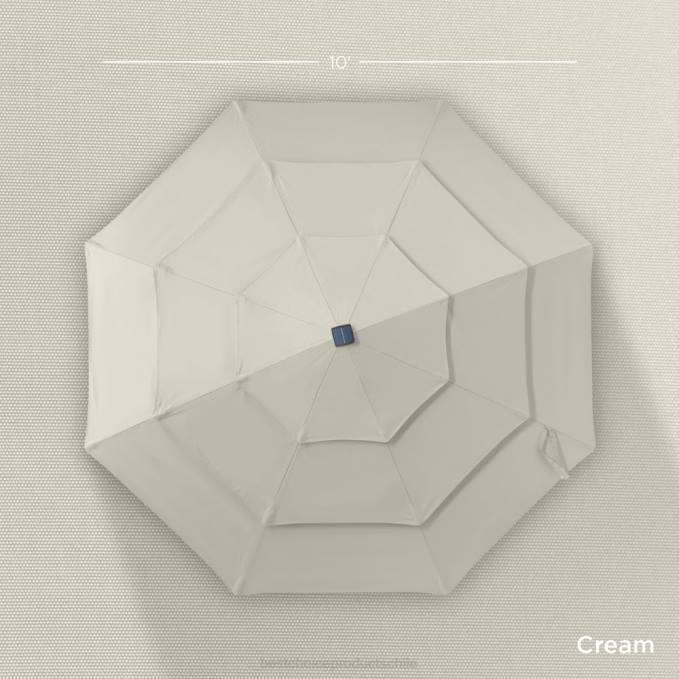 vida al aire libre | Best Choice Products Sombrilla solar de 3 niveles con luces LED, ajuste de inclinación y manivela Marfil08BN1479