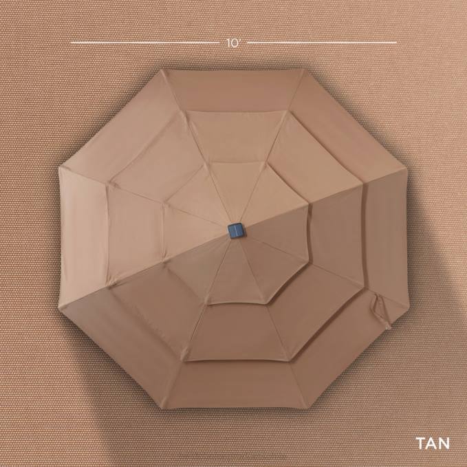 vida al aire libre | Best Choice Products Sombrilla solar de 3 niveles con luces LED, ajuste de inclinación y manivela broncearse08BN1477