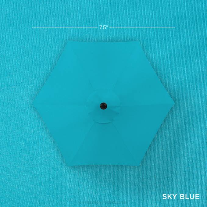 vida al aire libre | Best Choice Products Sombrilla solar para patio al aire libre con botón de inclinación y manivela cielo azul08BN858