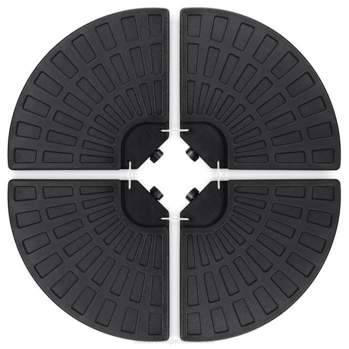 vida al aire libre | Best Choice Products Soporte de base para sombrilla de patio desplazado en voladizo de 4 piezas con asas de transporte negro08BN911